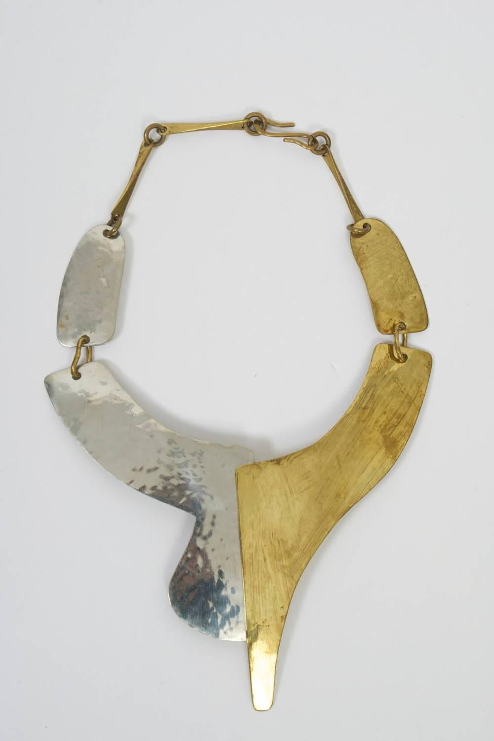 Modernist Mixed Metal Necklace