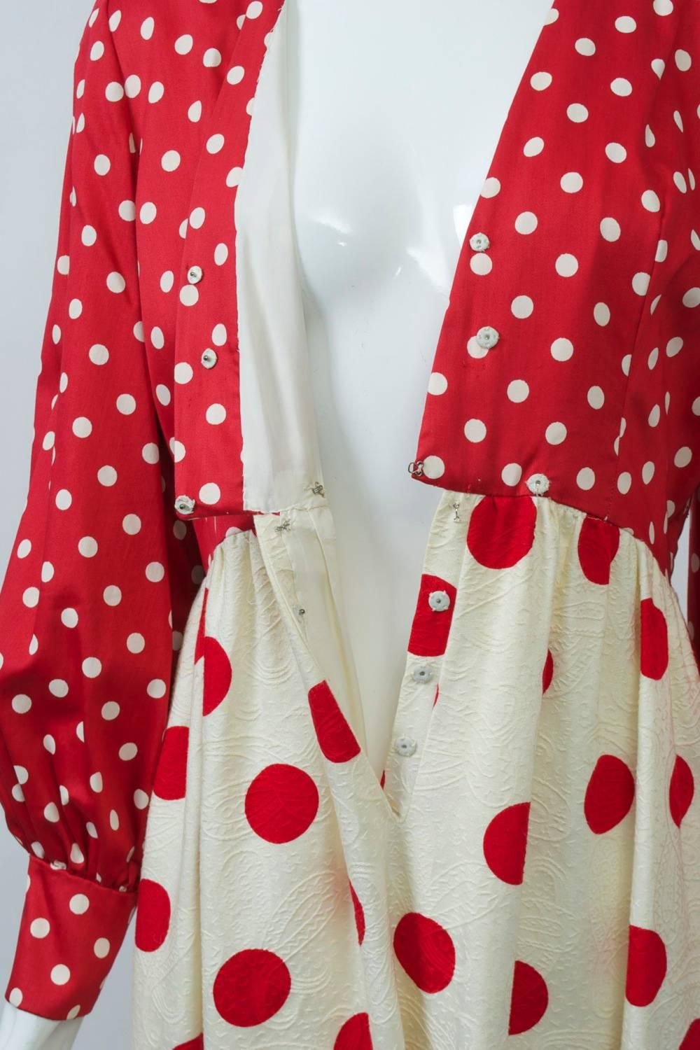 red and white polka dot maxi dress