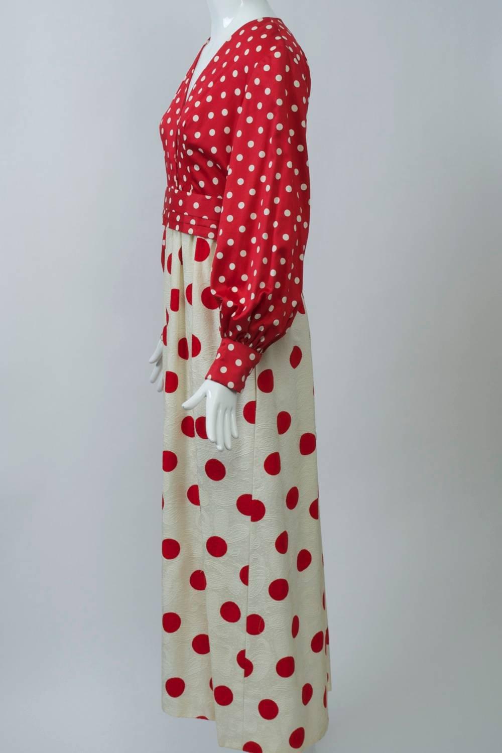 70s polka dot dress