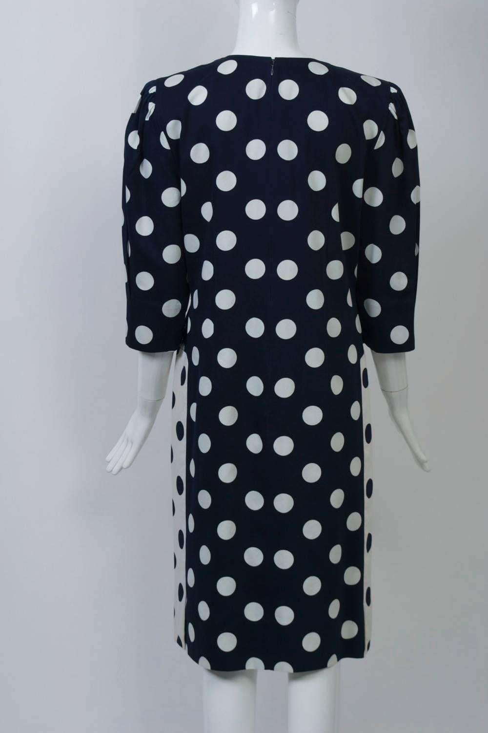 Women's Pauline Trigére Polka Dot Dress For Sale