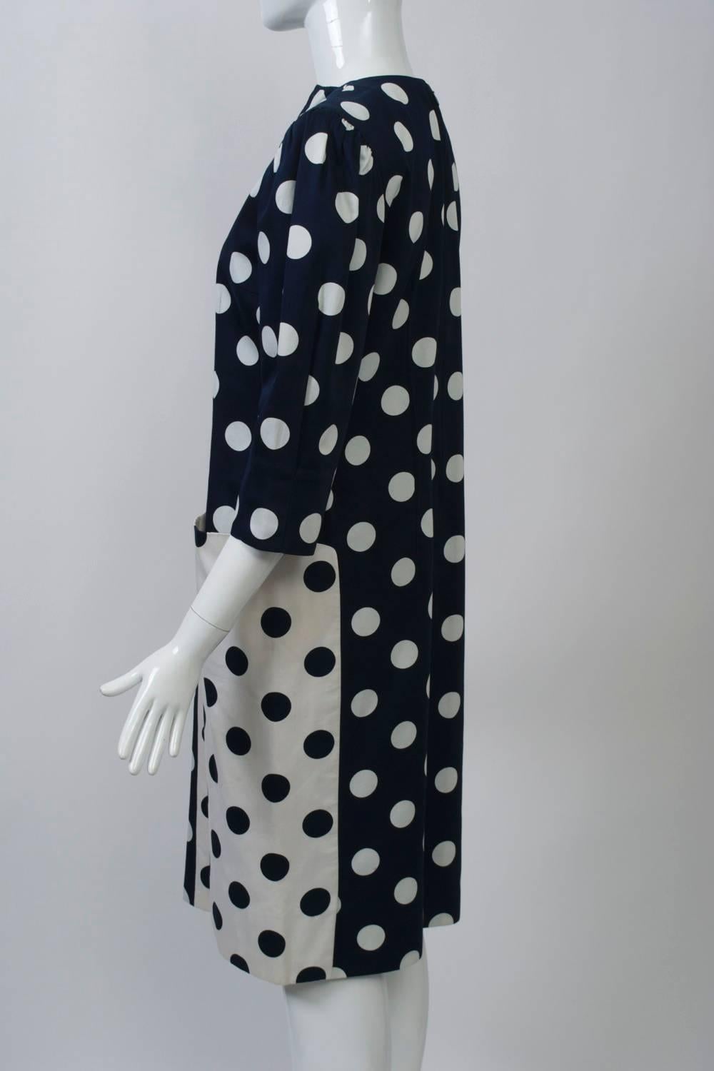 Pauline Trigére Polka Dot Dress For Sale 1