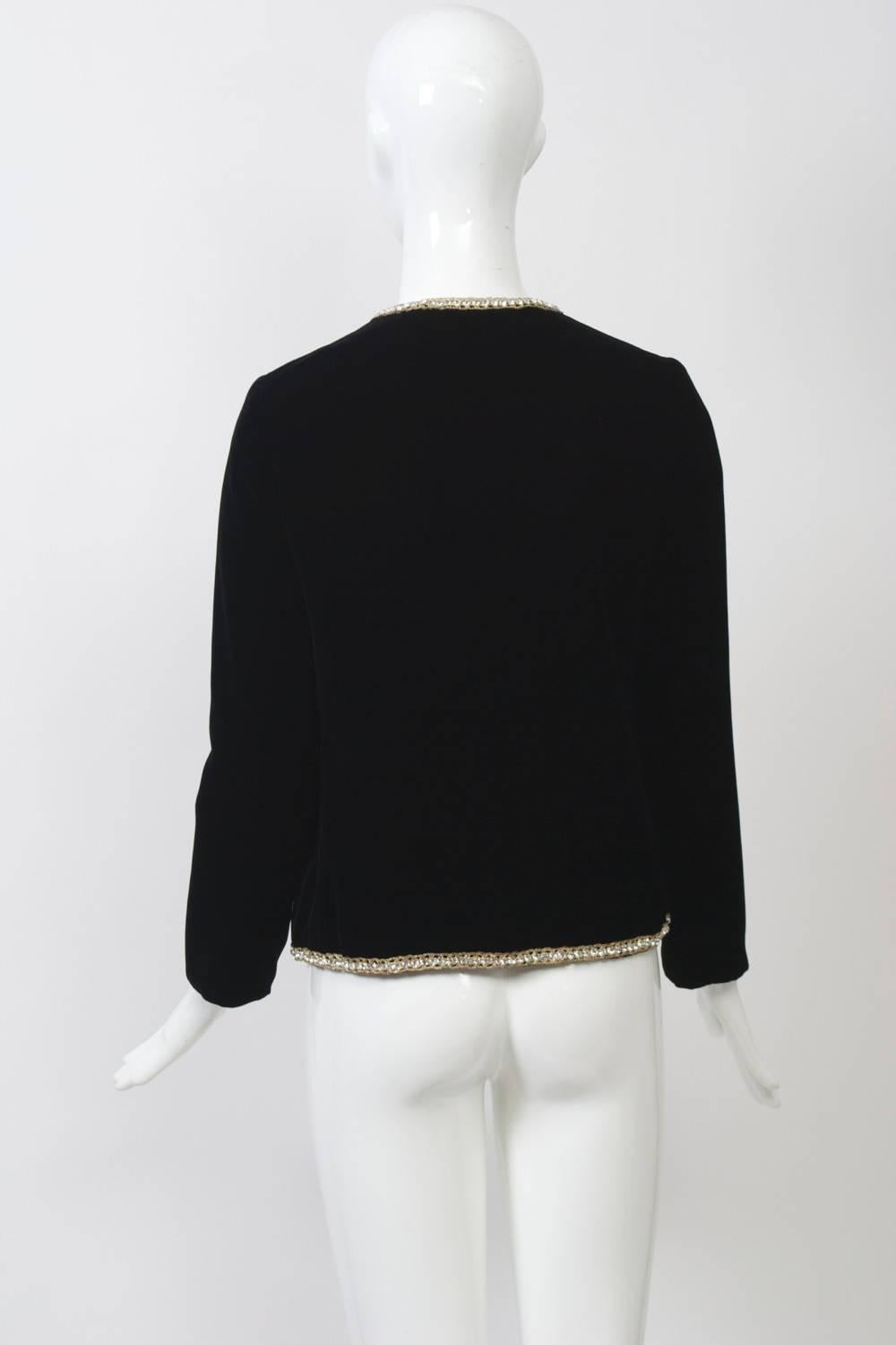 Malcolm Starr Black Velvet Jacket In Excellent Condition In Alford, MA