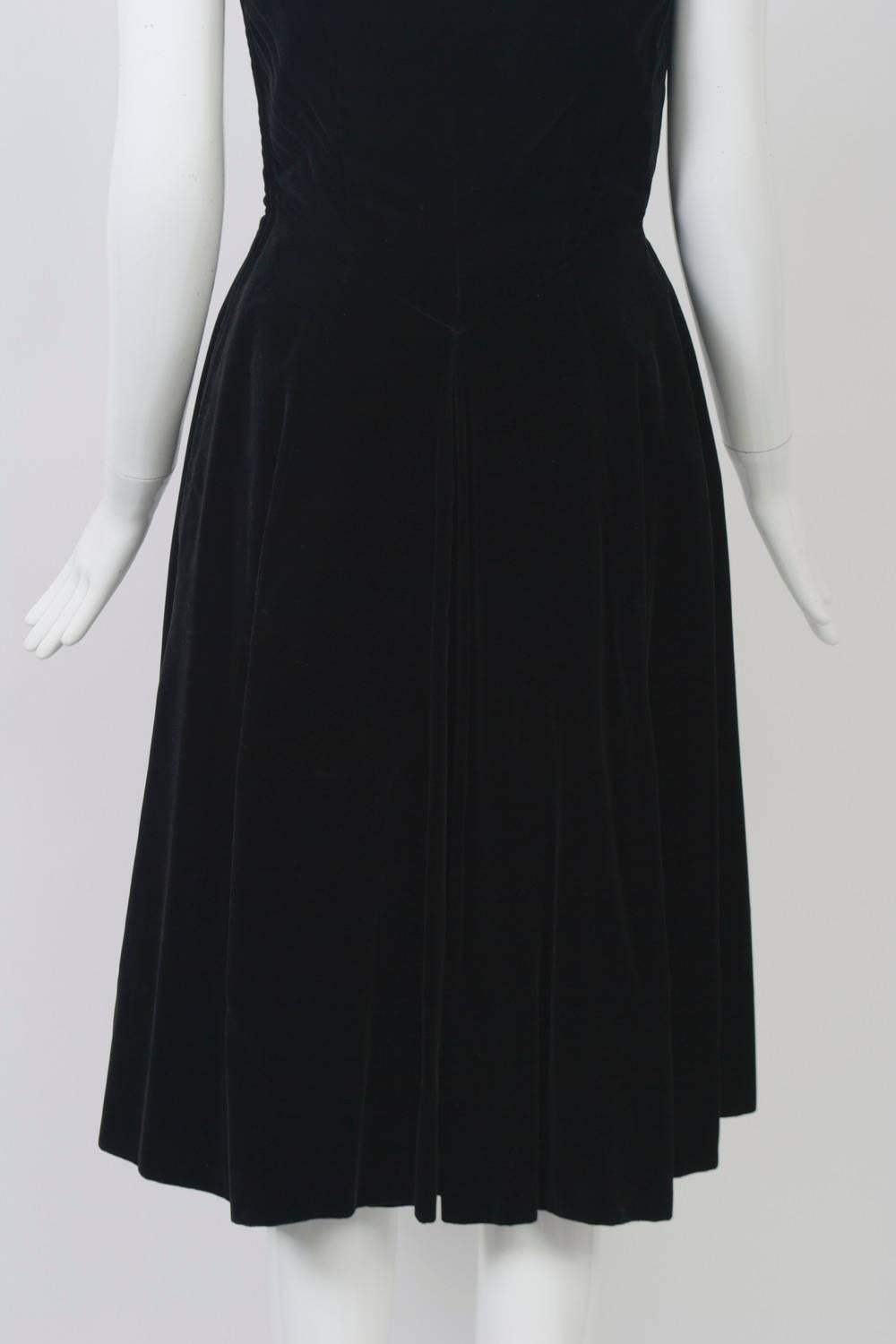 Black Suzanne Talbot Velvet Halter Dress For Sale