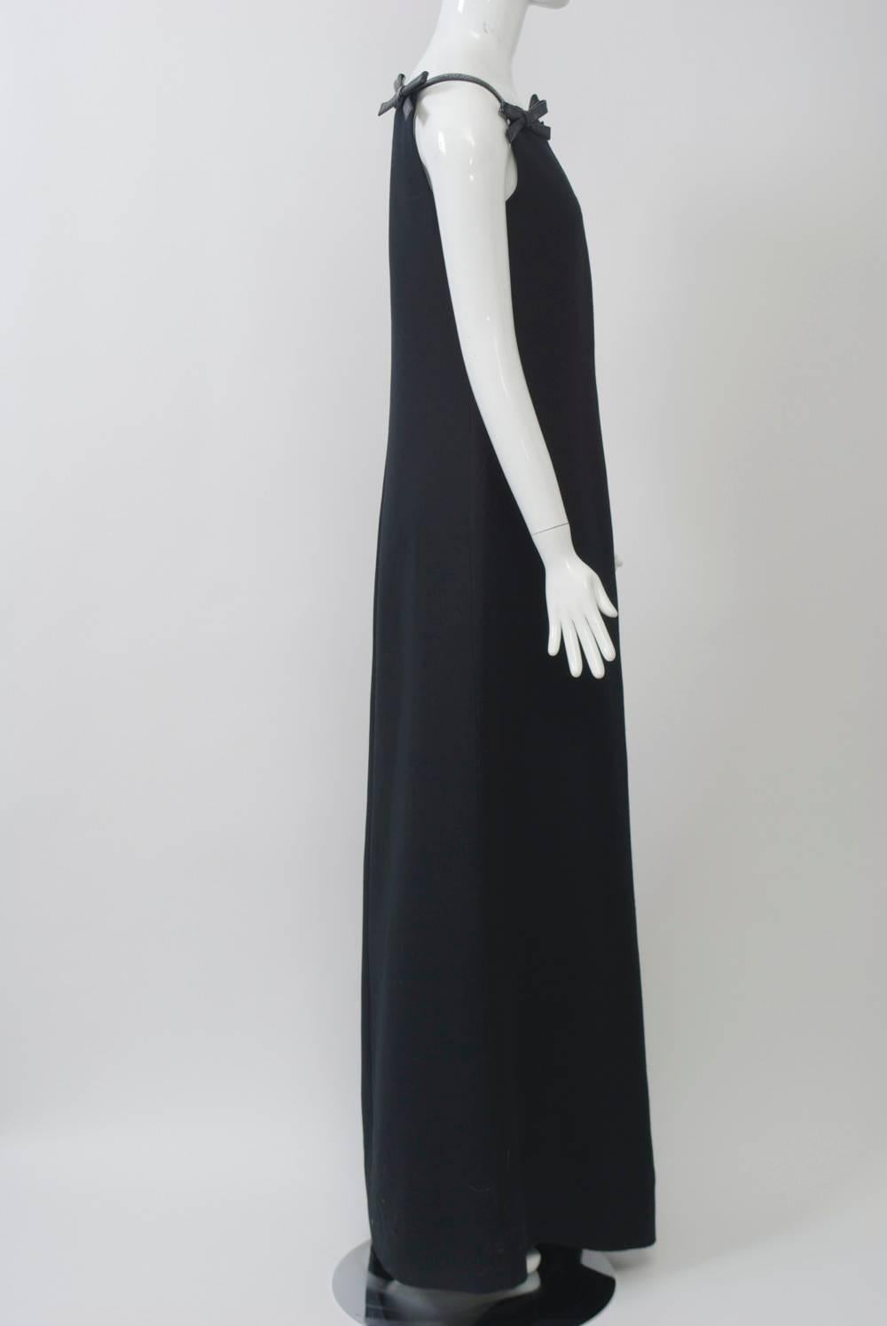 Courrèges Long Black Dress In Excellent Condition In Alford, MA