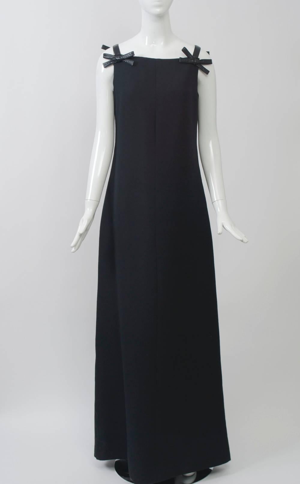 Courrèges Long Black Dress 1