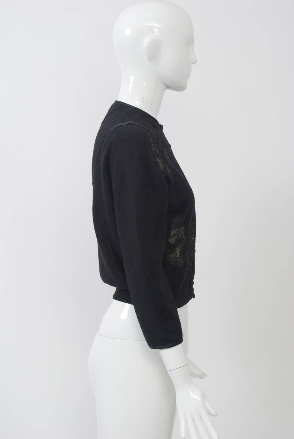 Black Cardigan with Bow Detail 1