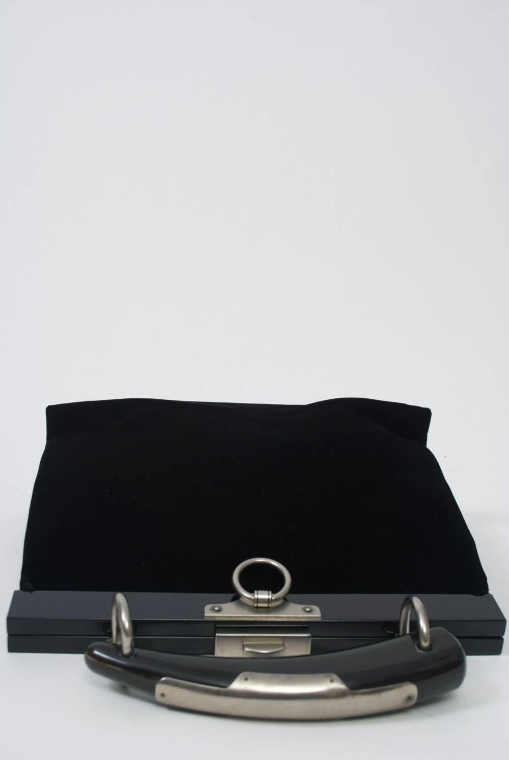 Yves Saint Laurent Velvet Handbag In Excellent Condition In Alford, MA