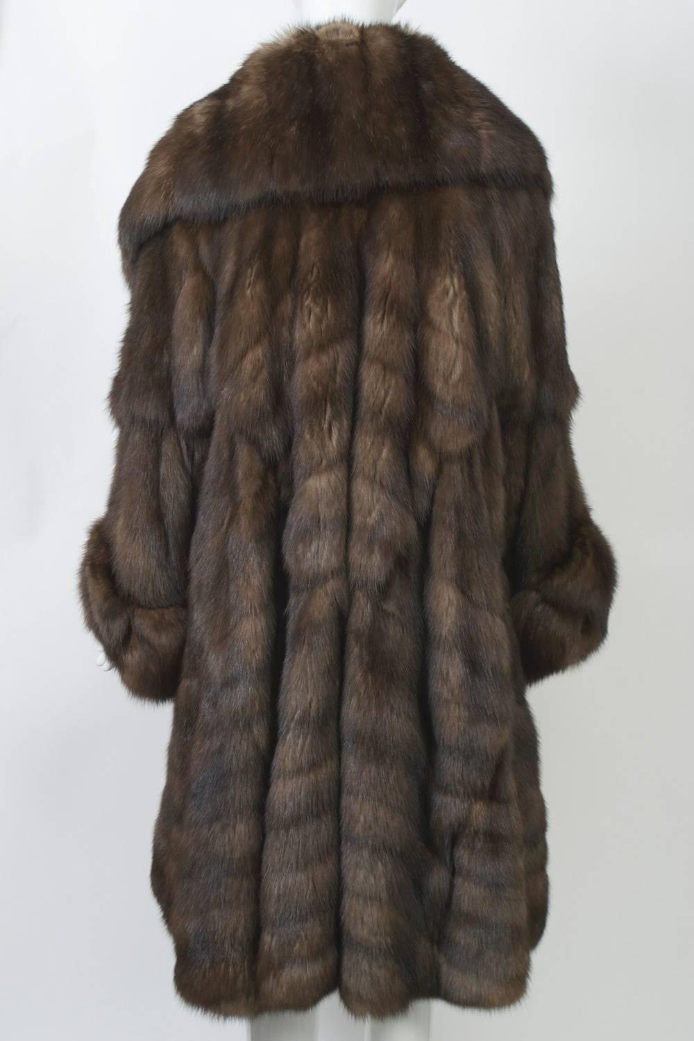 Fendi Sable Swing Coat In Excellent Condition In Alford, MA