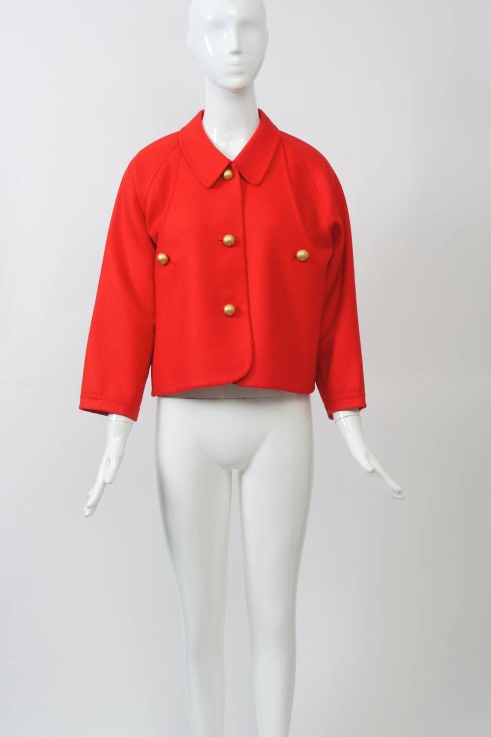 Red Geoffrey Beene Wool Jacket