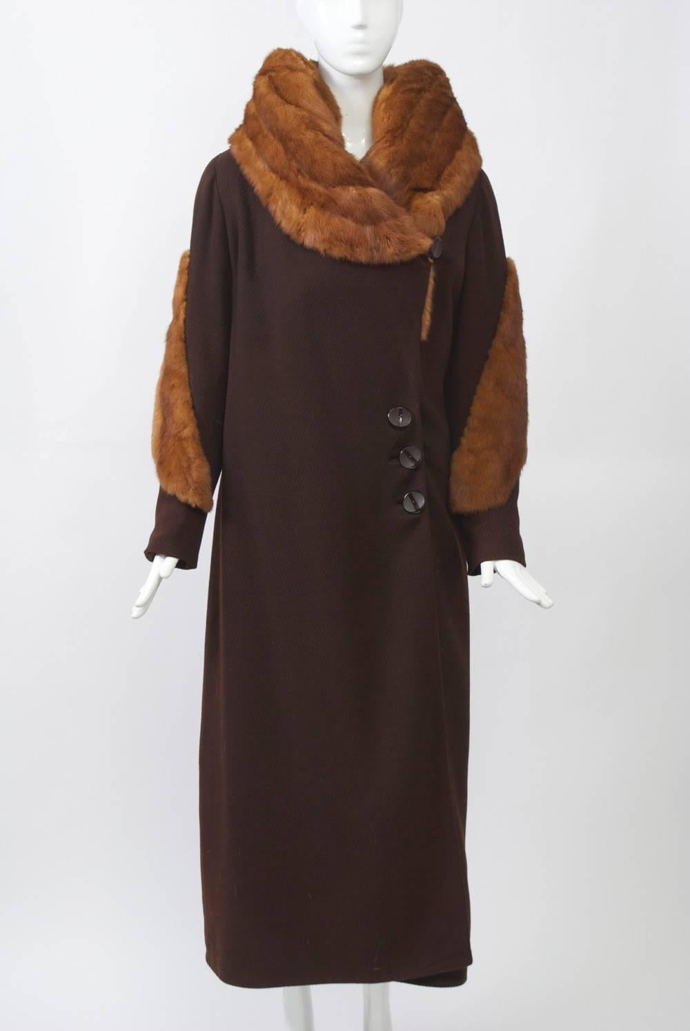 Black 1930s Fur Trimmed Coat