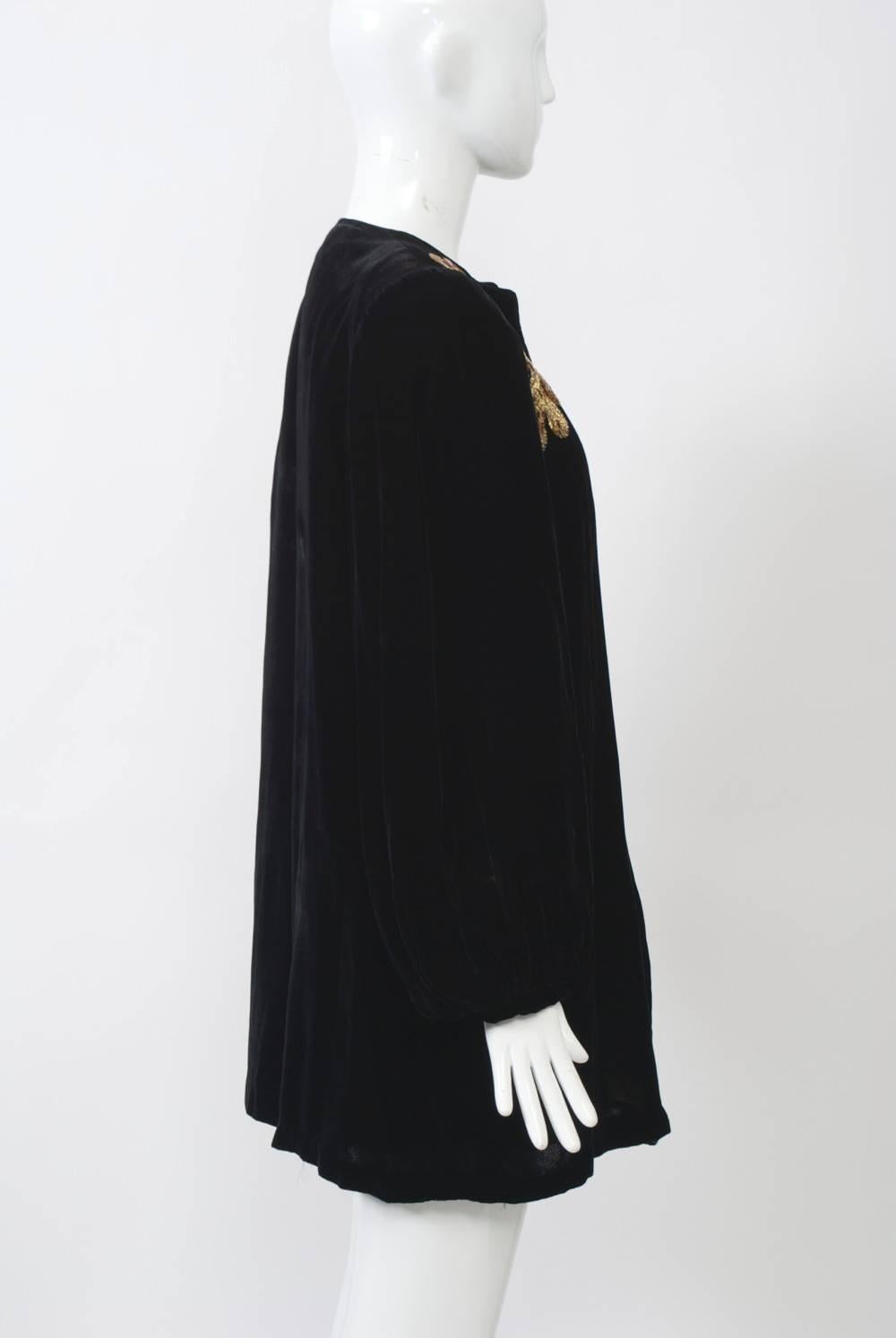 1940s Velvet Coat with Sequins For Sale at 1stDibs