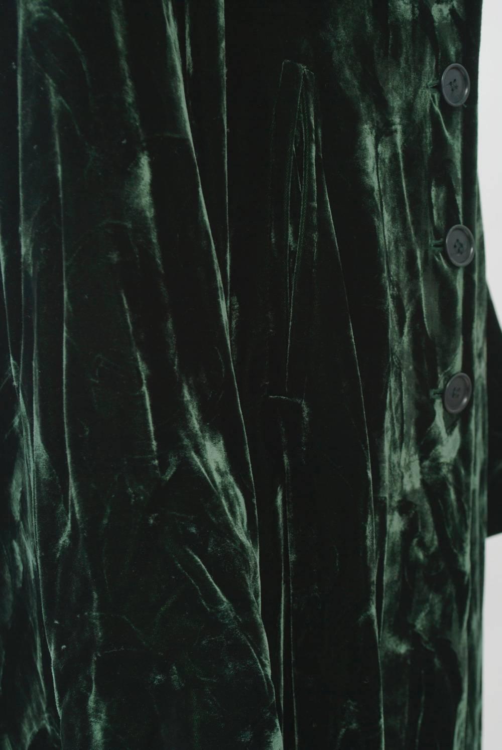 Romeo Gigli Green Velvet Coat 1