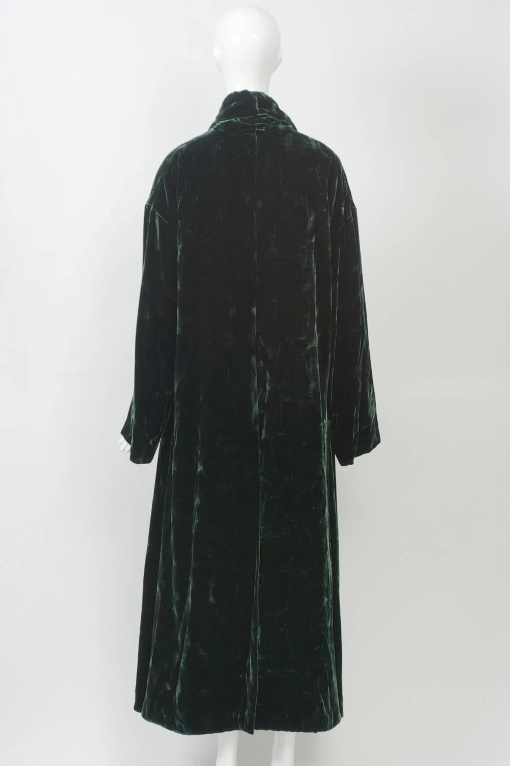 Black Romeo Gigli Green Velvet Coat