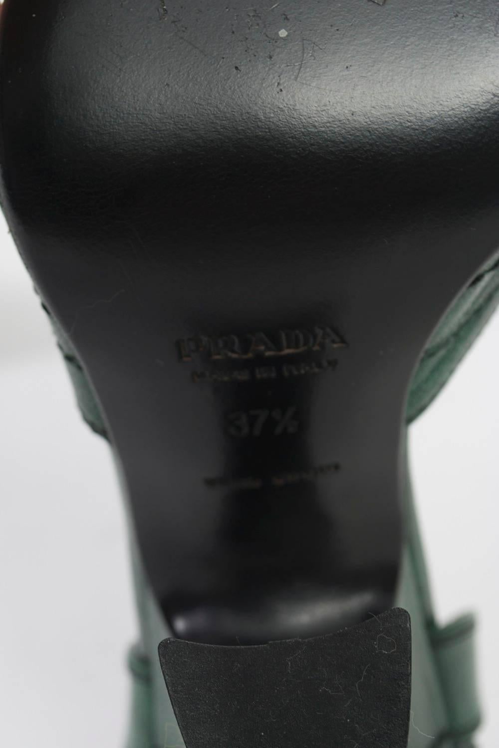 Prada Green Leather D'Orsay Pumps 1
