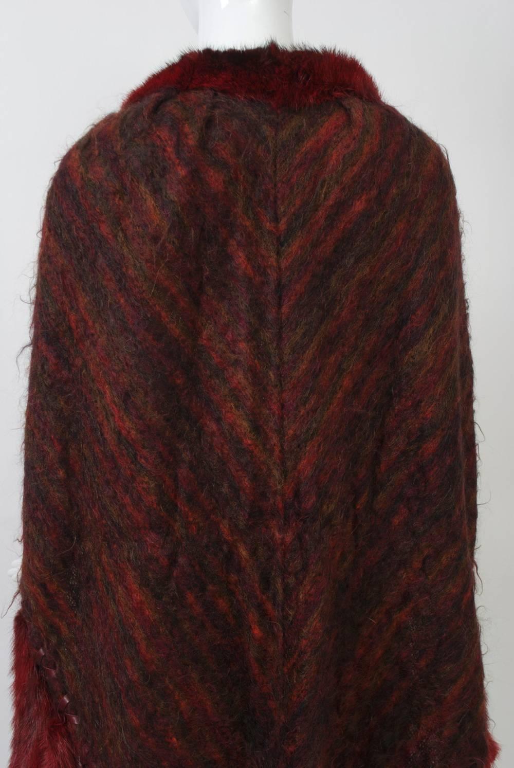 Fur-Trimmed Mohair Shawl 1