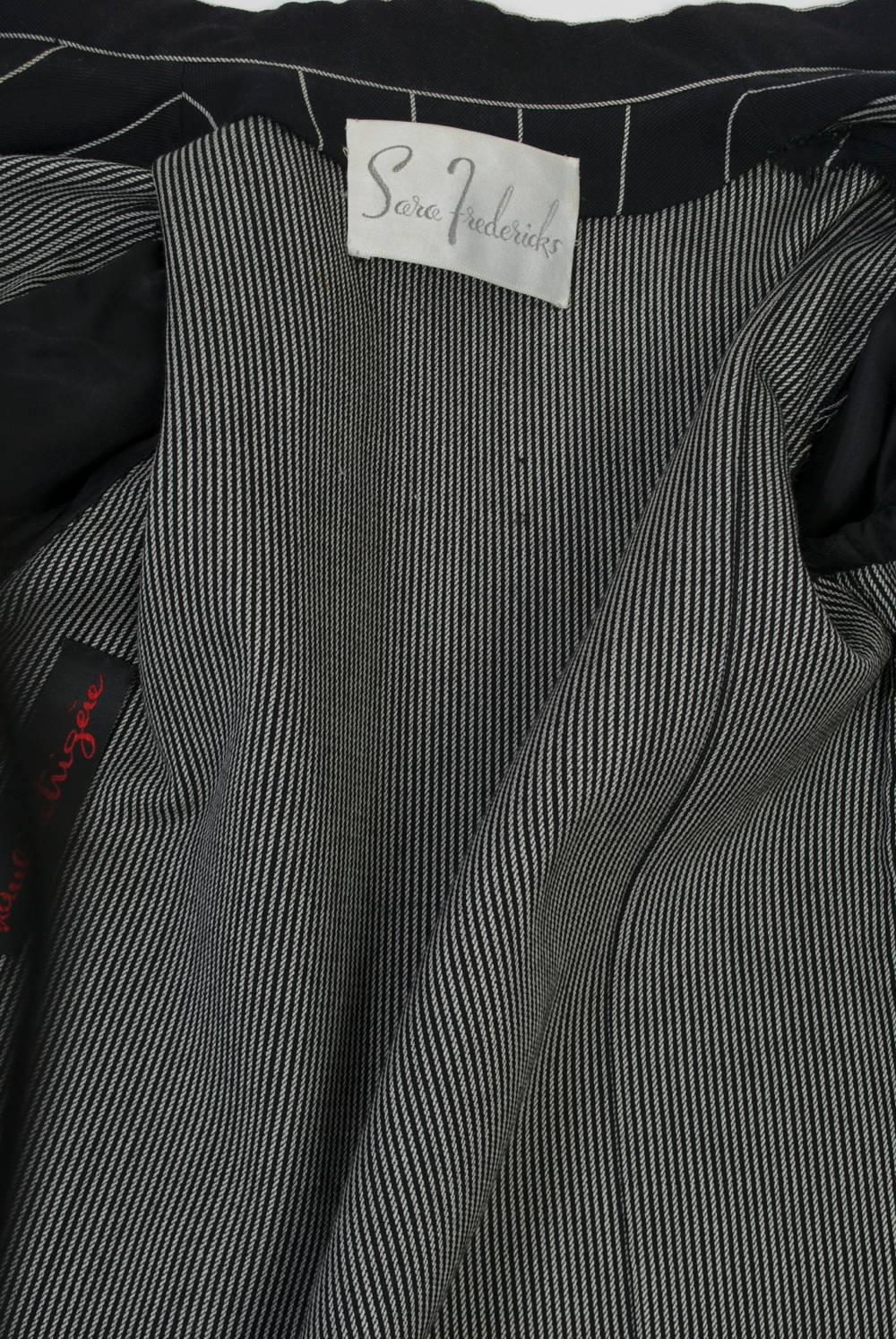 Trigere Black/White Striped 1980s Coat 5