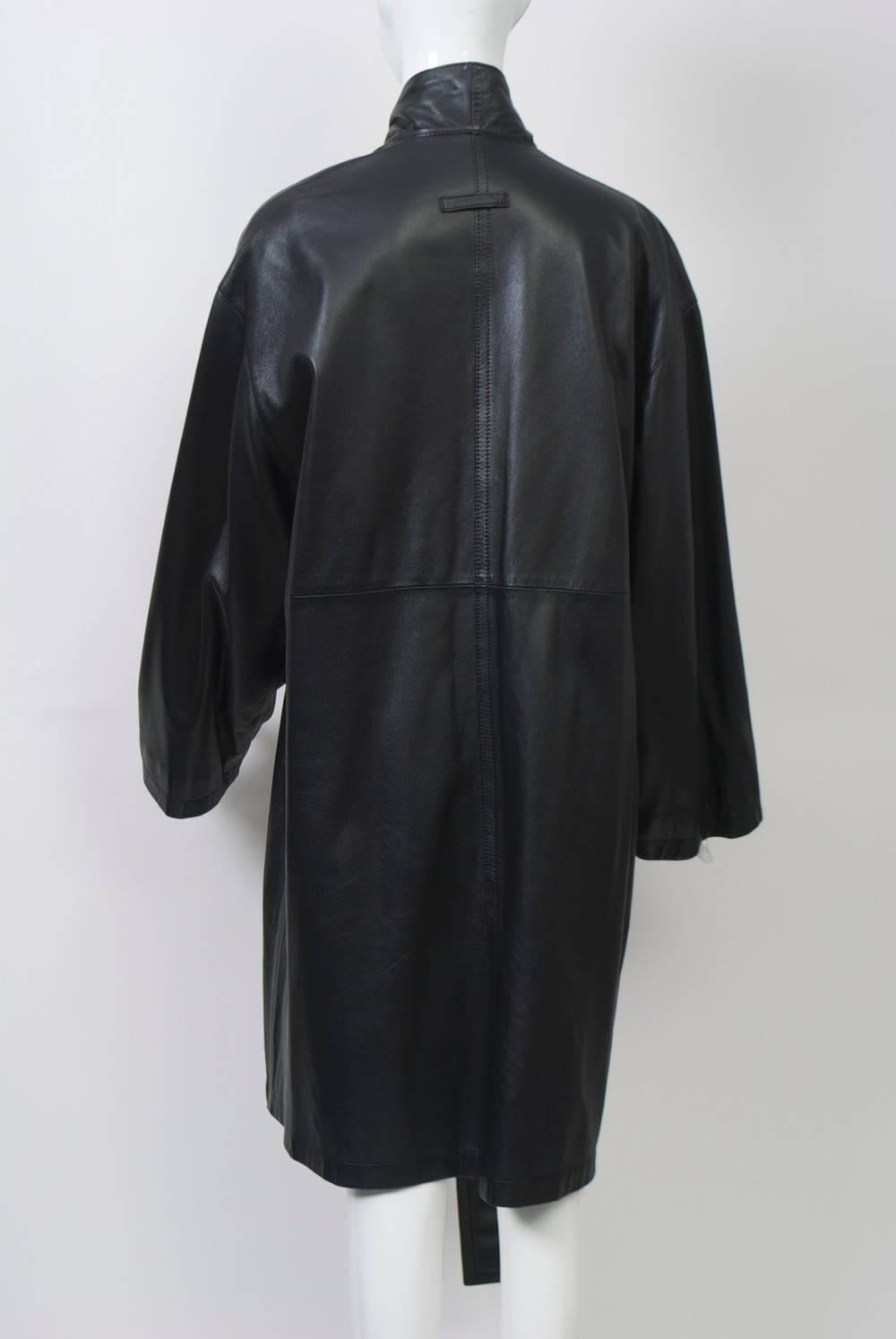 Gaultier Black Leather Coat 1