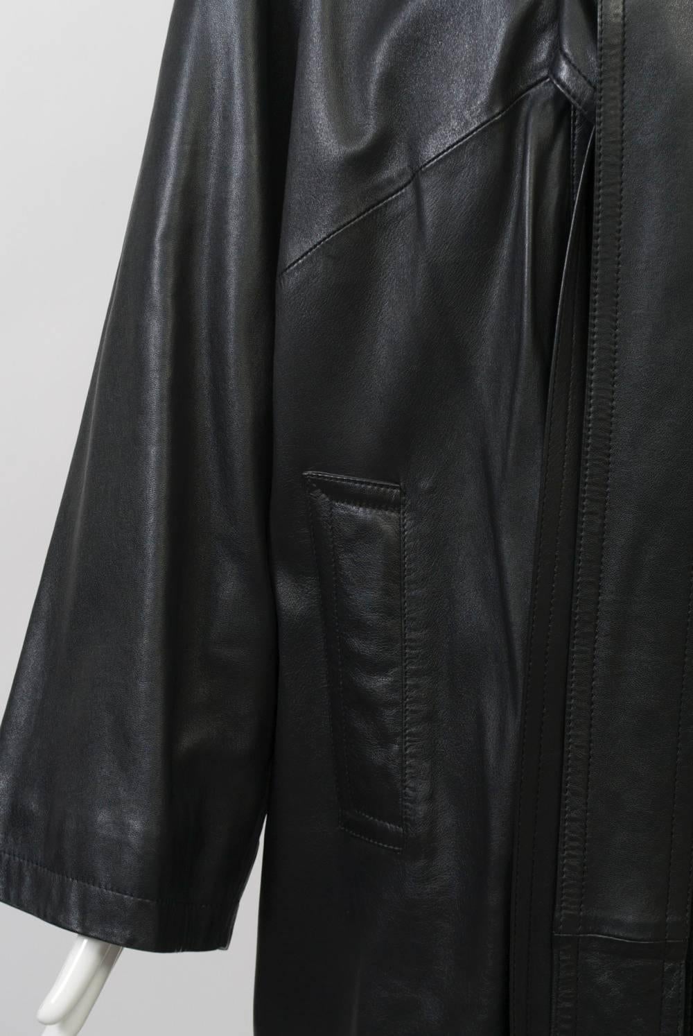 Gaultier Black Leather Coat 3
