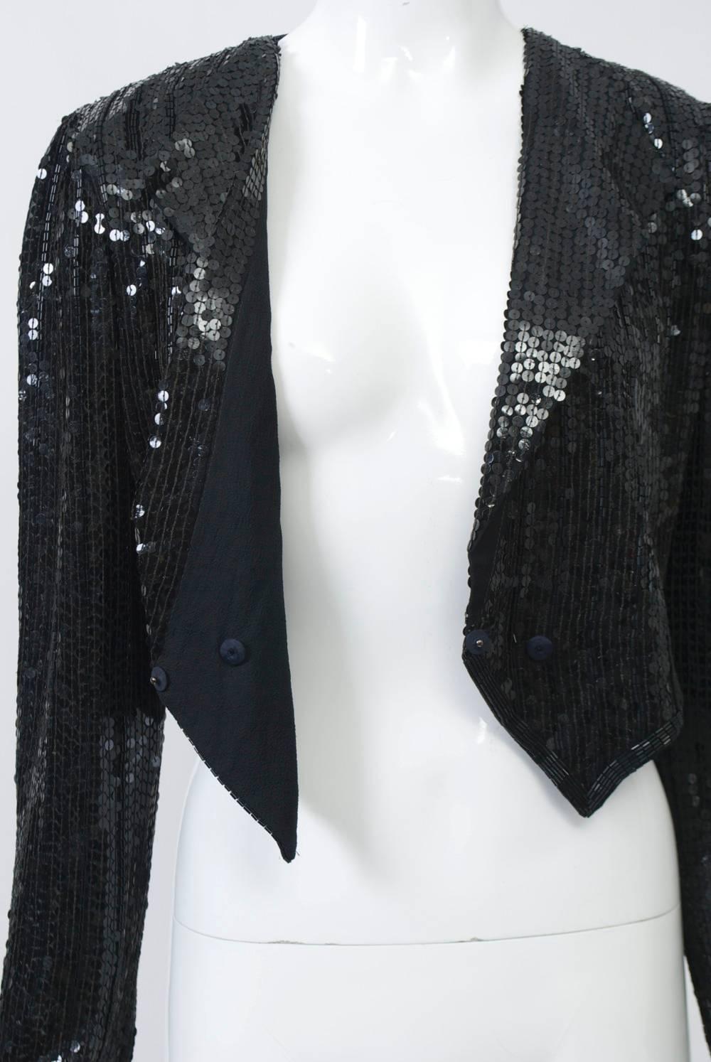 Neil Bieff/Arturo Herrera Black Sequined Jacket 3