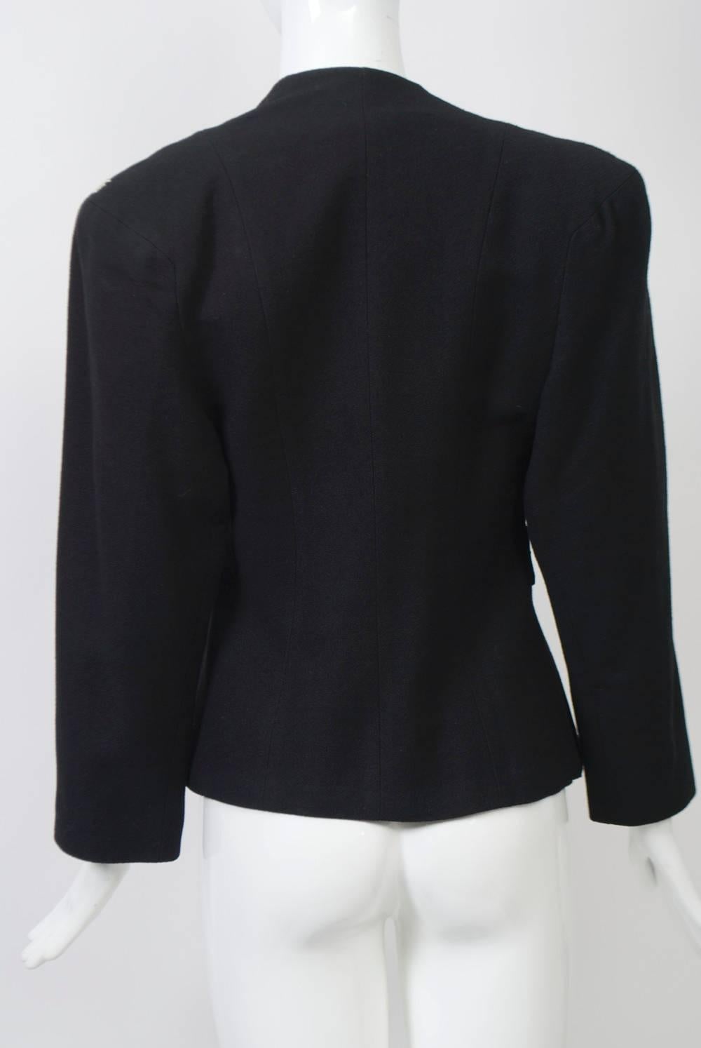 Black 1940s Silver-Studded Jacket For Sale