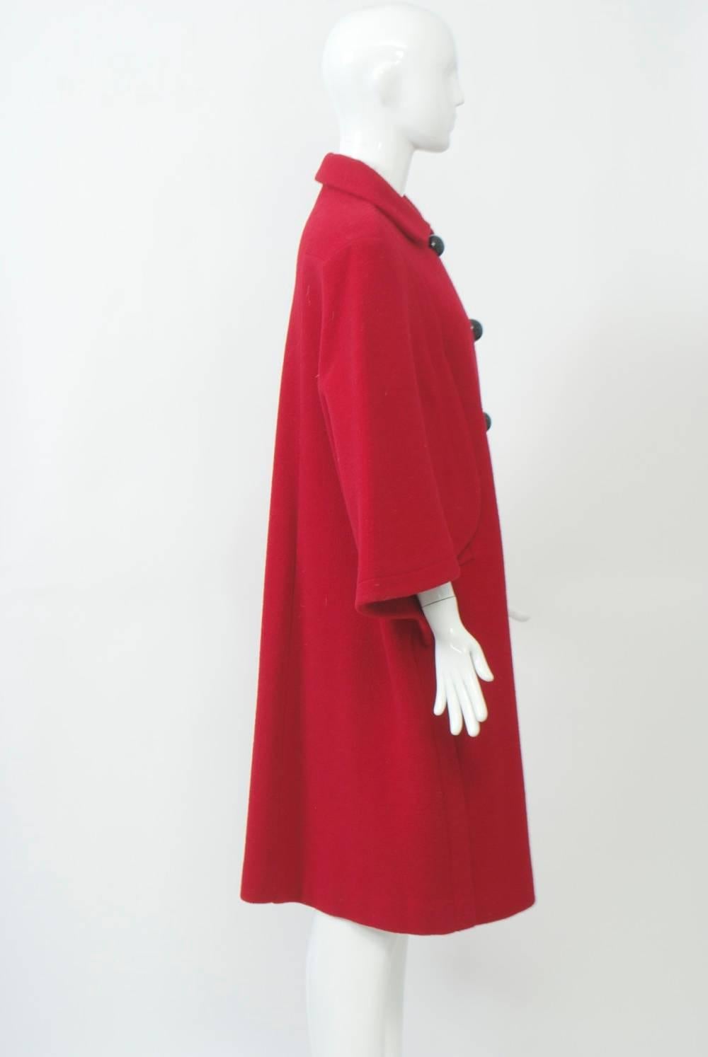 Adolfo Red Cape Coat For Sale at 1stDibs | red cape jacket, adolfo coat ...