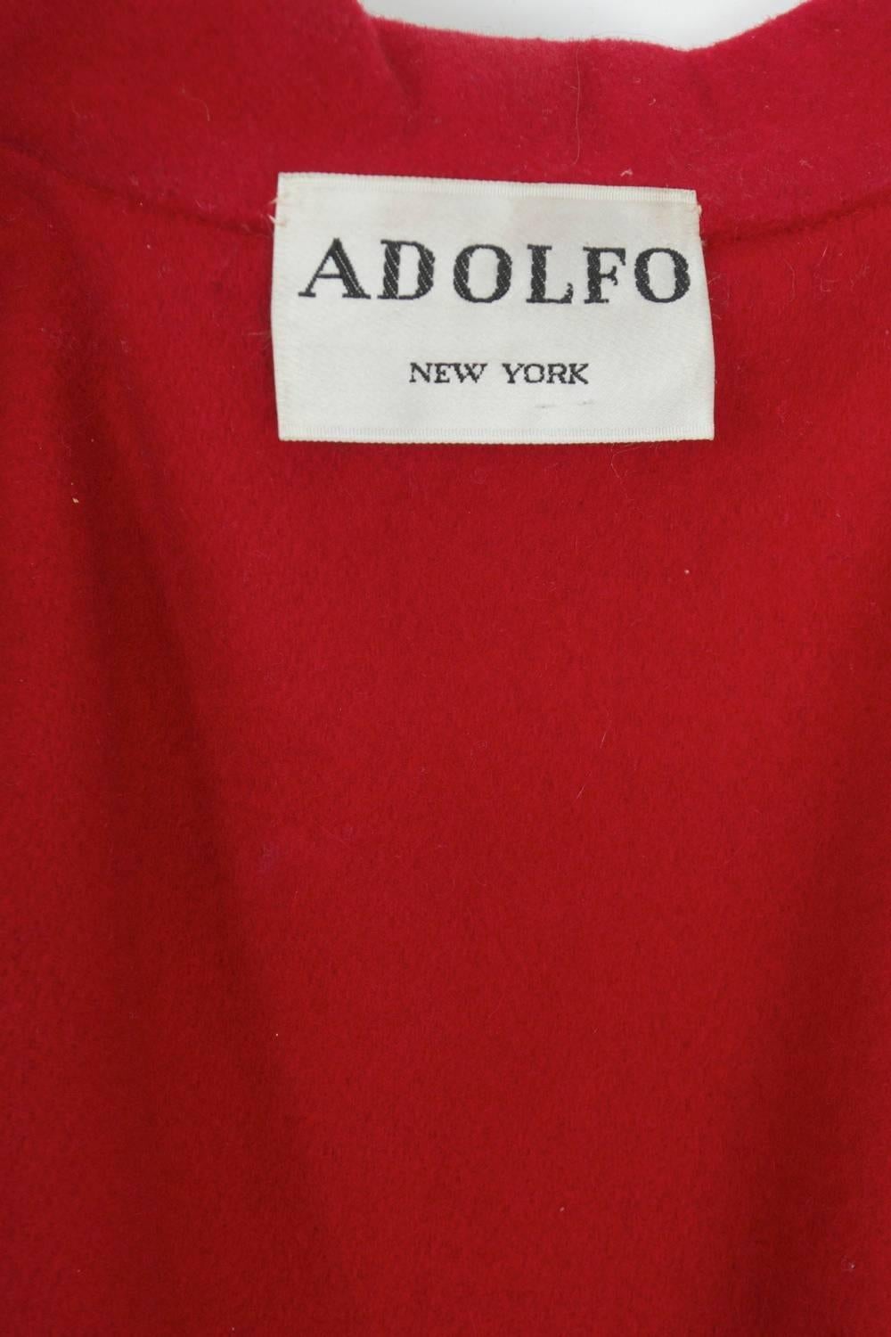 Adolfo Red Cape Coat 1