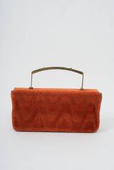 Orange Cut-Velvet Handbag