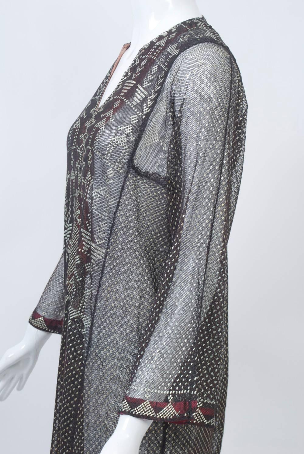Black Assuit Caftan In Good Condition In Alford, MA