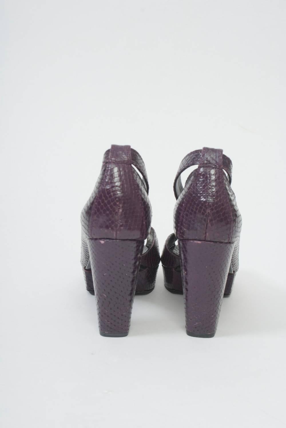 plum platform heels