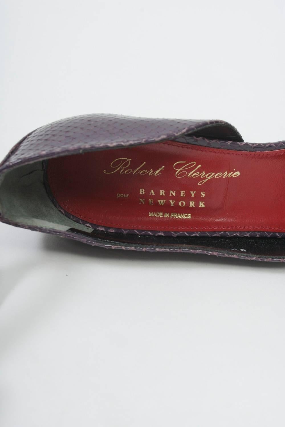 Clergerie Plum Snake Platform Shoes For Sale 1