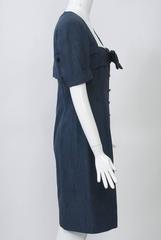 Ungaro Steel Blue 1980s Dress