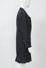 YSL Black Coat Dress with Ruffle