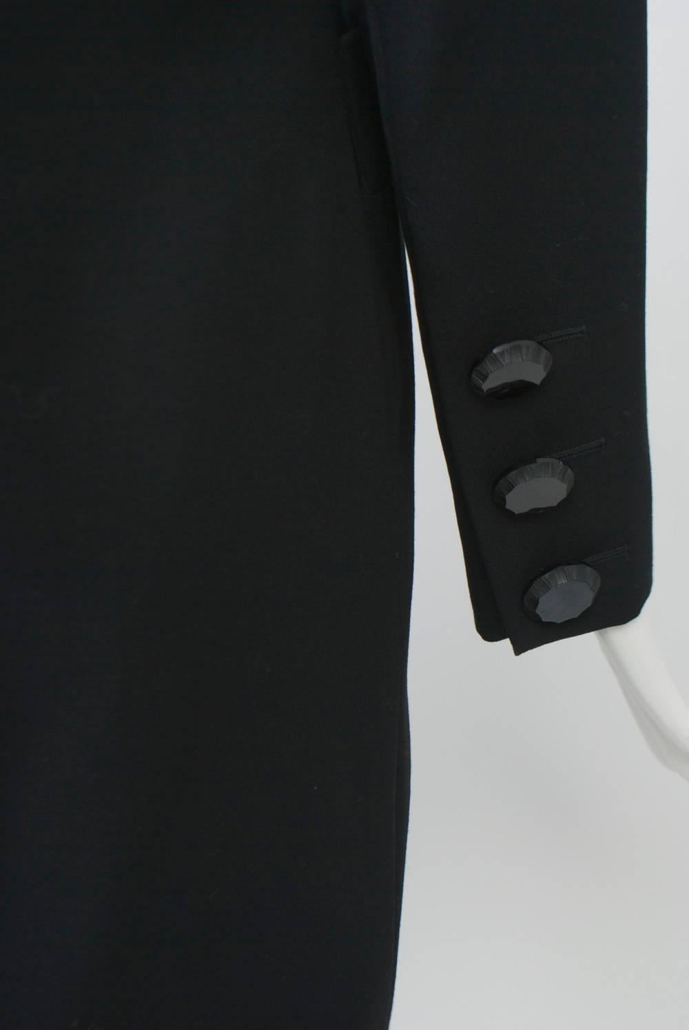YSL Black Coat Dress with Ruffle 2