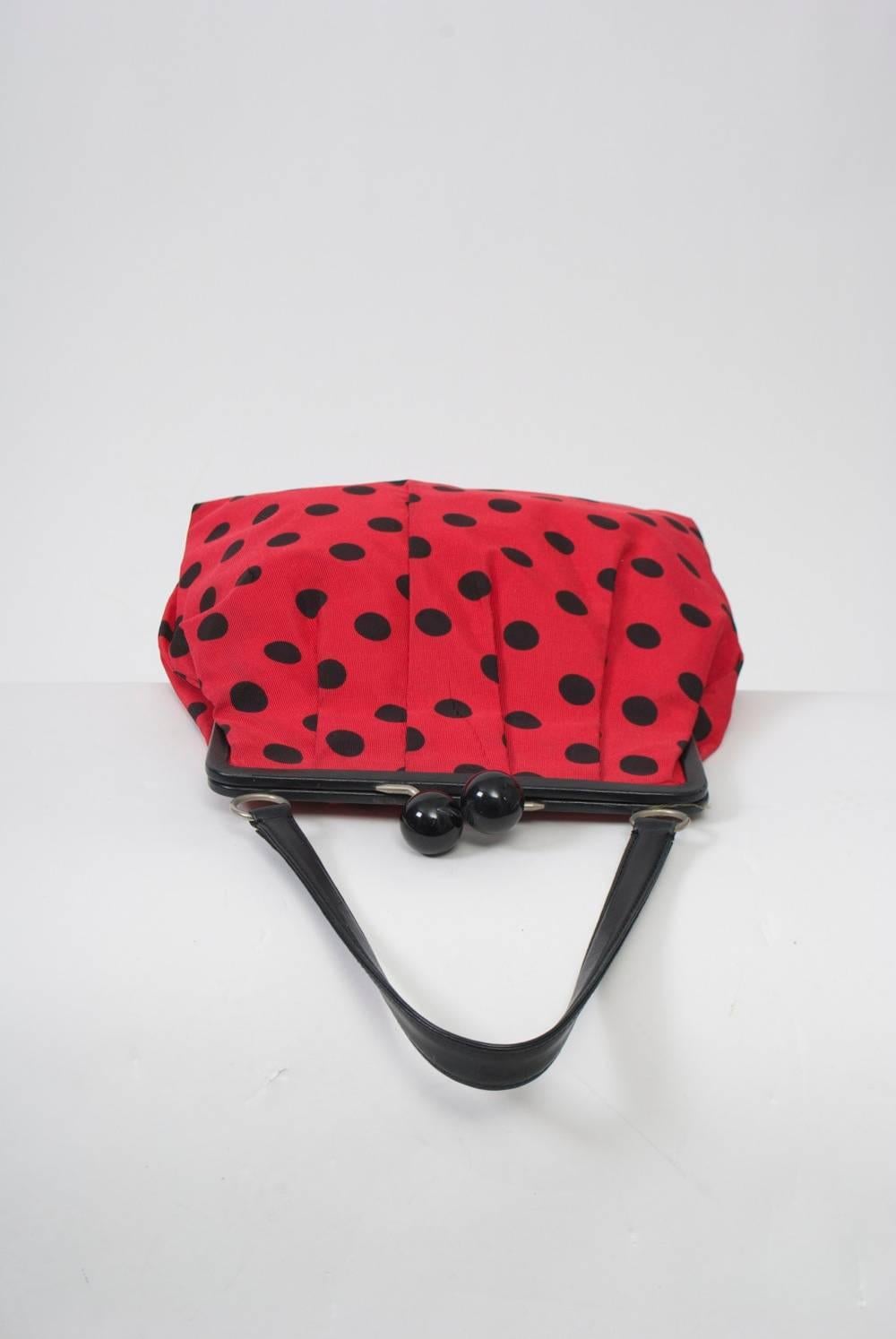 Red Moschino Polka Dot Handbag