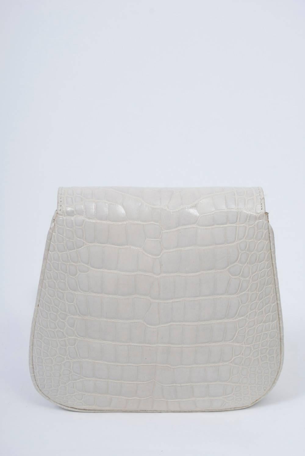 Lana White Alligator Clutch with Two Shoulder Straps 1