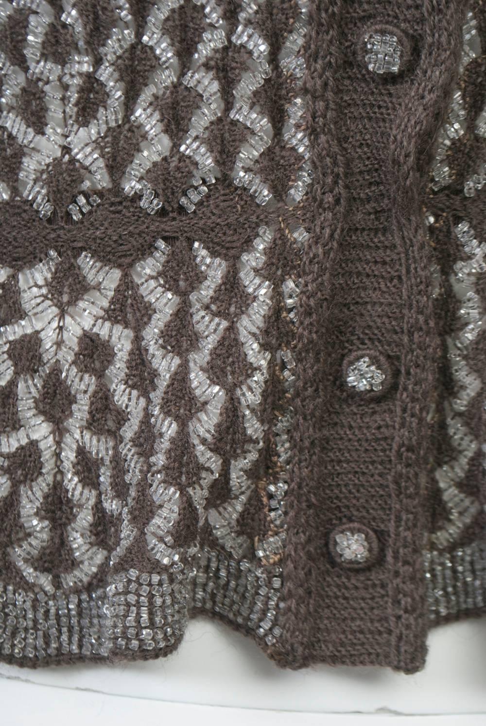 Crystal-Beaded Cardigan For Sale 1