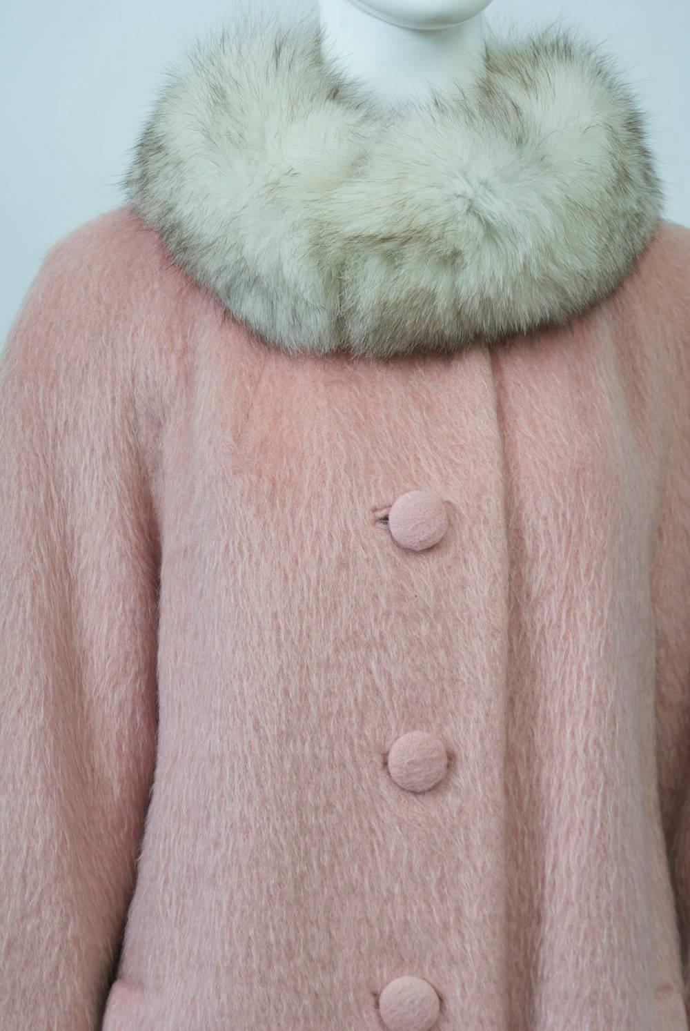 Lilli Ann Fox-Trimmed Pink Coat 1