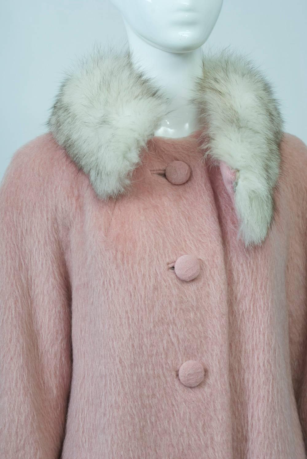 Lilli Ann Fox-Trimmed Pink Coat 2