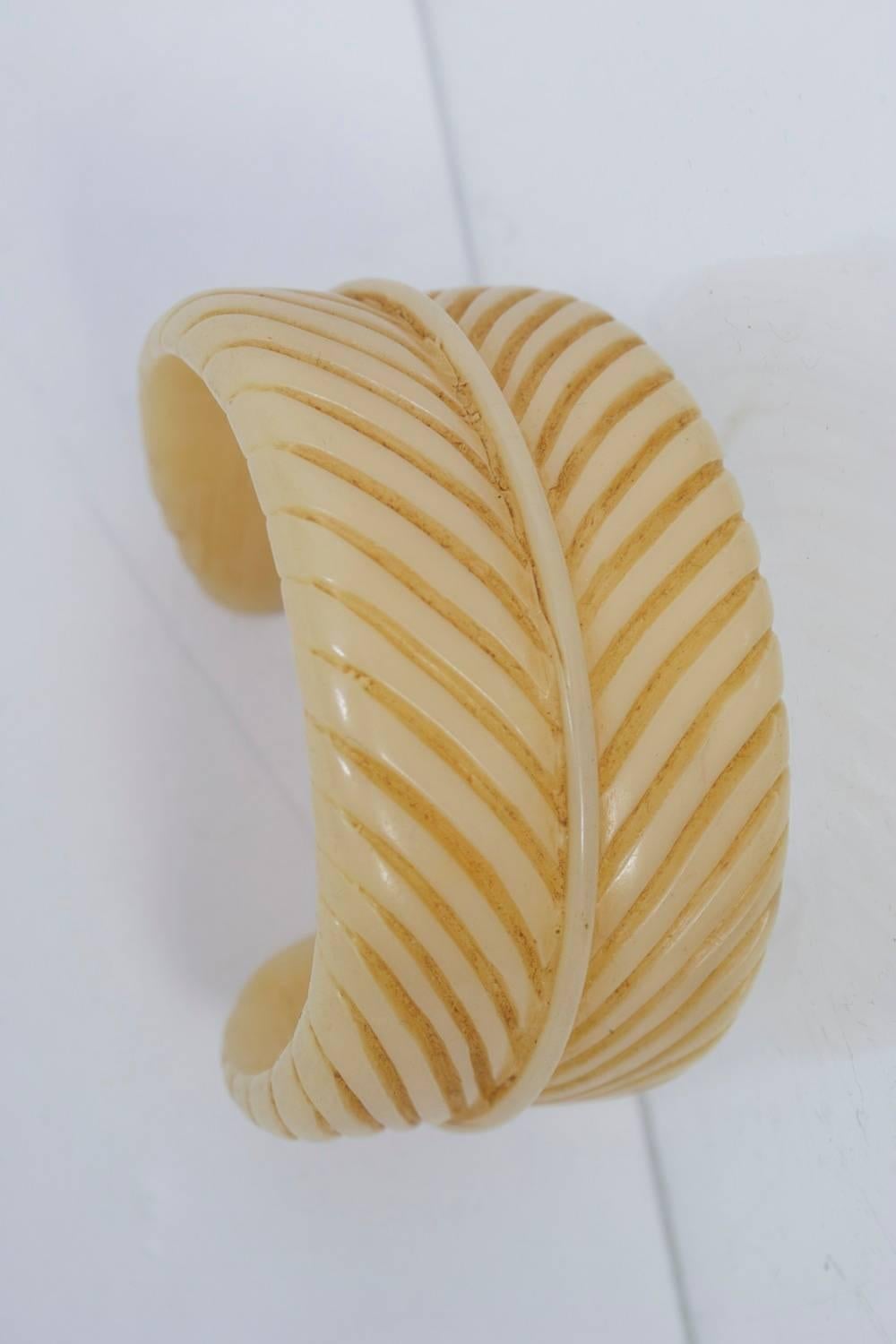 Women's Carved Bakelite Cuff
