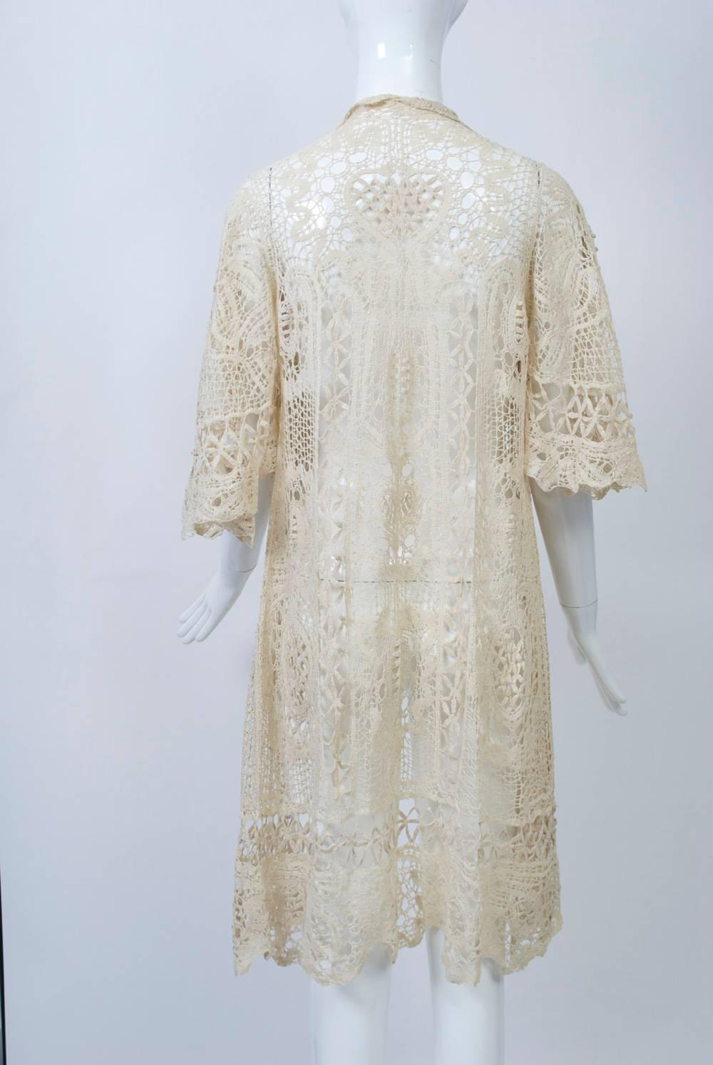 Edwardian Lace Coat In Excellent Condition In Alford, MA