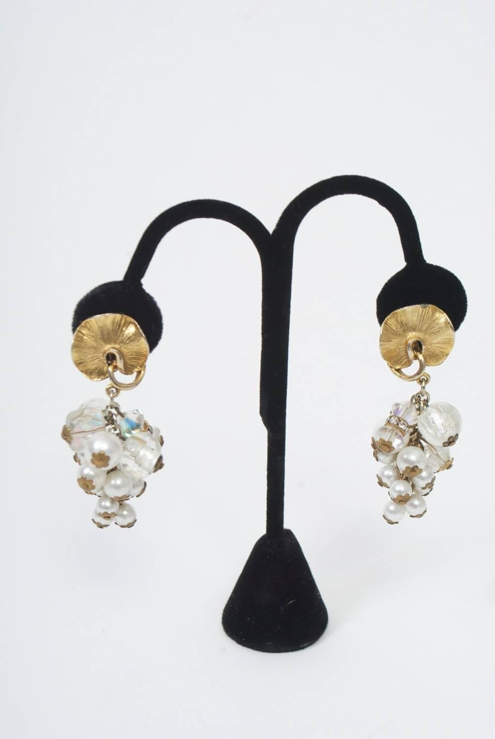 Women's Pearl Grape Cluster Earrings