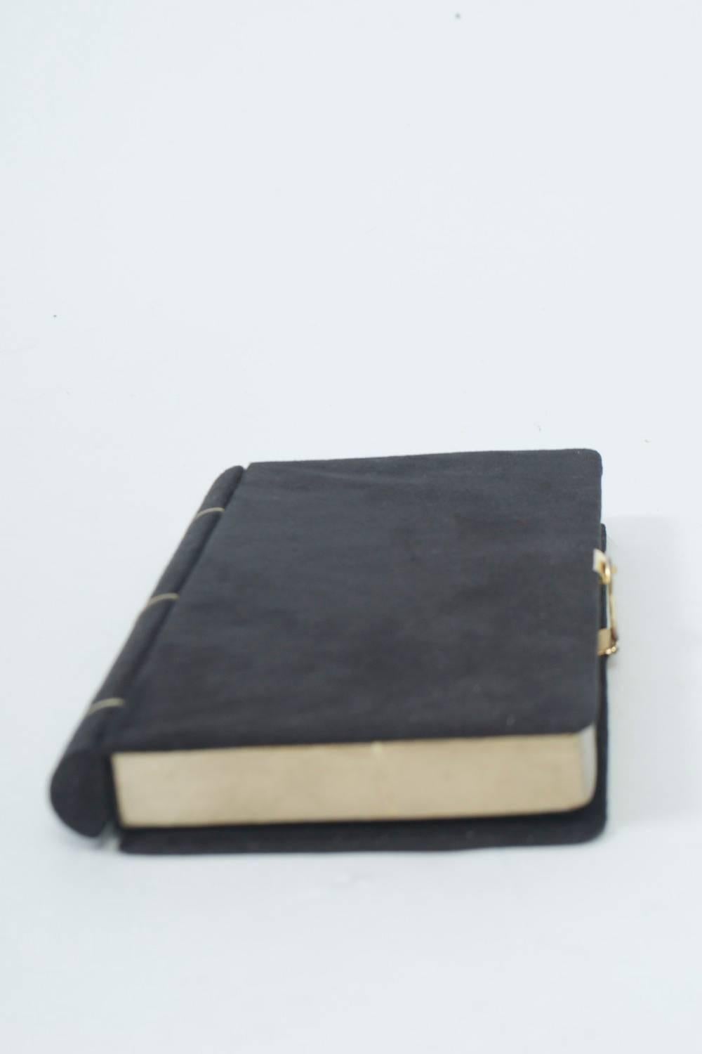 Black Suede Book Clutch, France 2