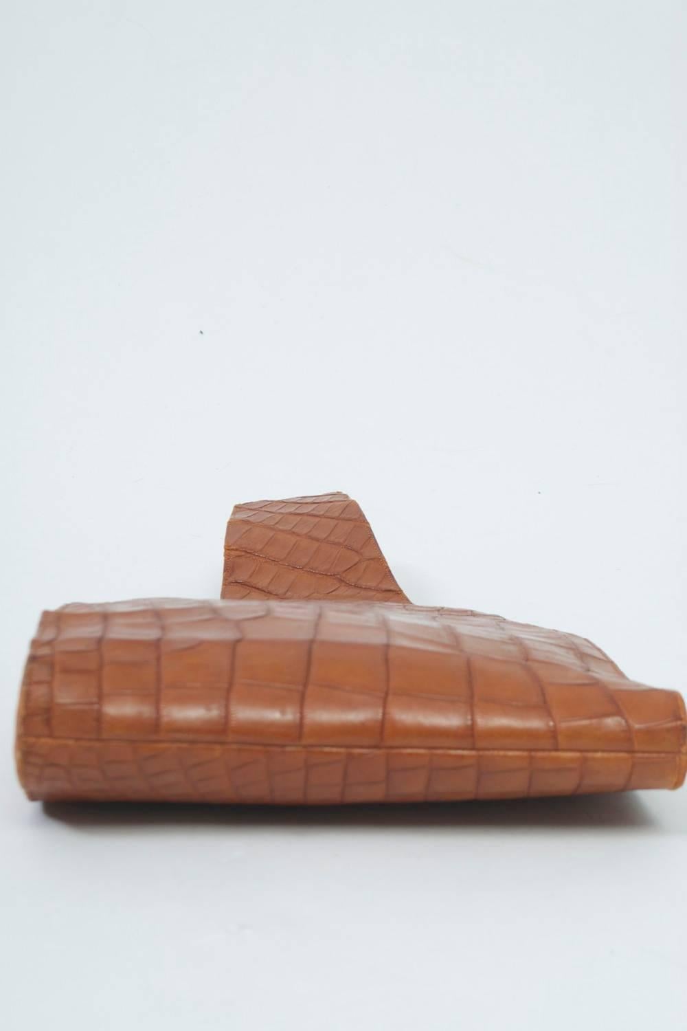 Koret Croc Wrist Handbag In Good Condition In Alford, MA