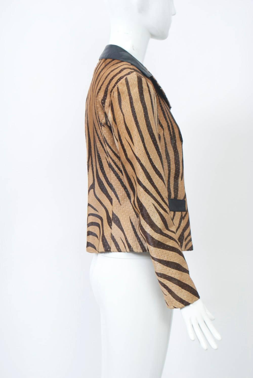Women's Rena Lange Tiger-Stripe Pony Jacket