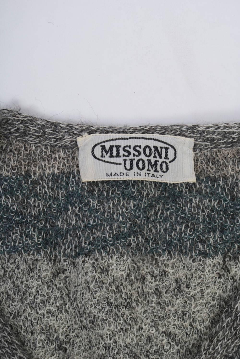 Gray Missoni Men's V-Neck Pullover For Sale