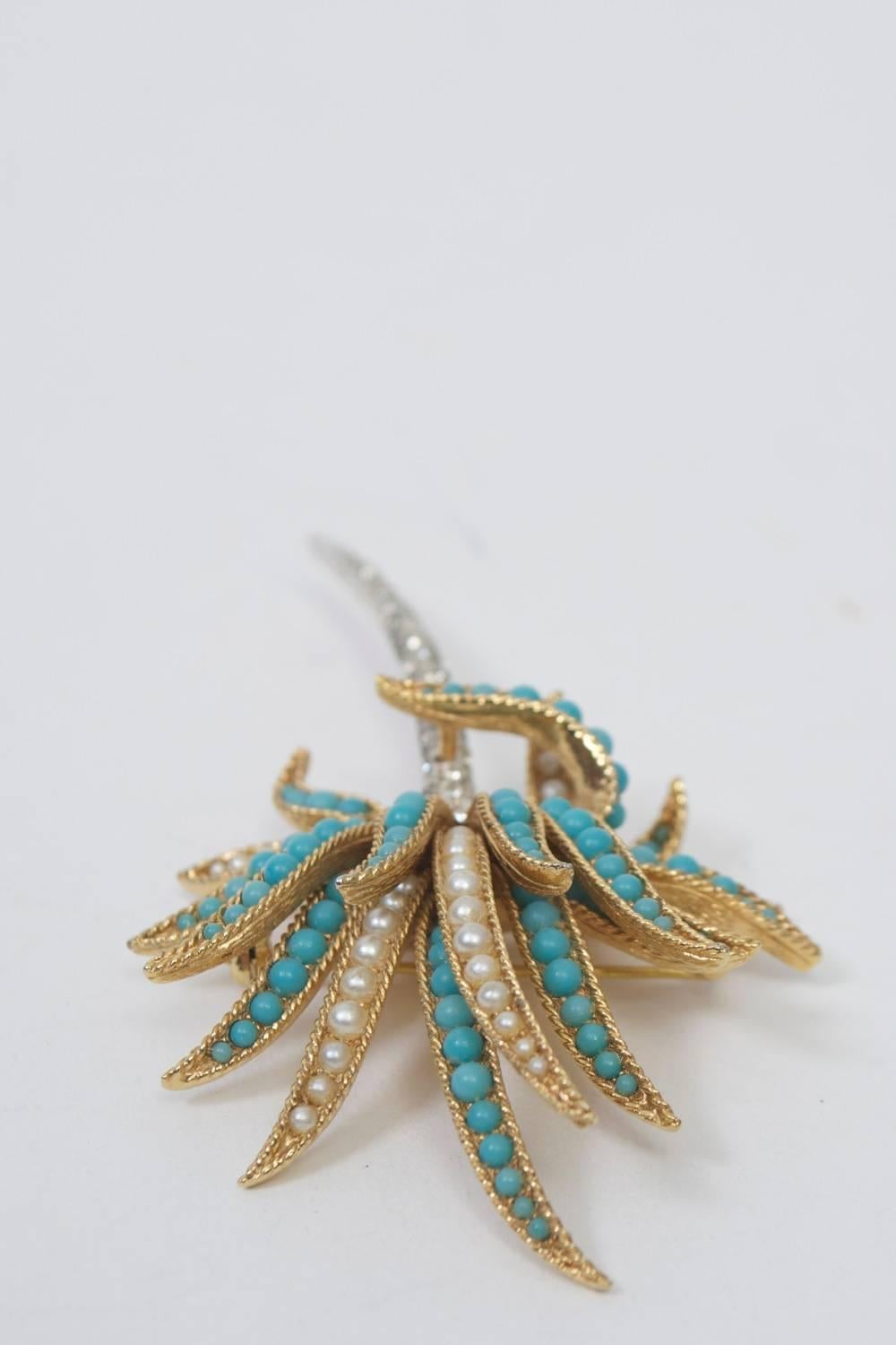 Boucher Brooch with Turquoise 2