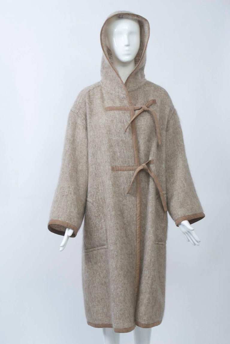 Mohair Coat with Ultrasuede Trim at 1stDibs