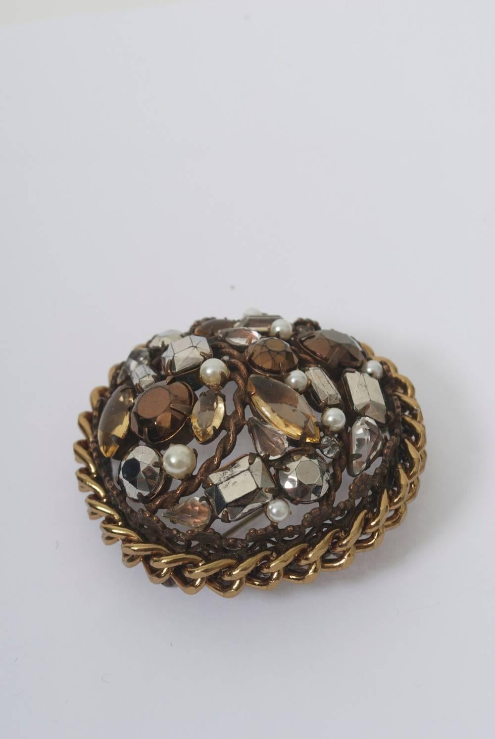 Schreiner Stone Brooch In Excellent Condition In Alford, MA