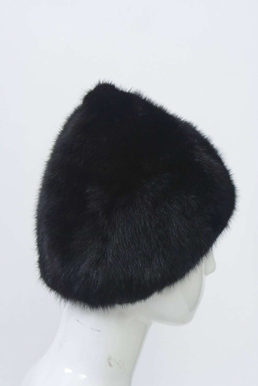 Gray Peaked Mink Hat