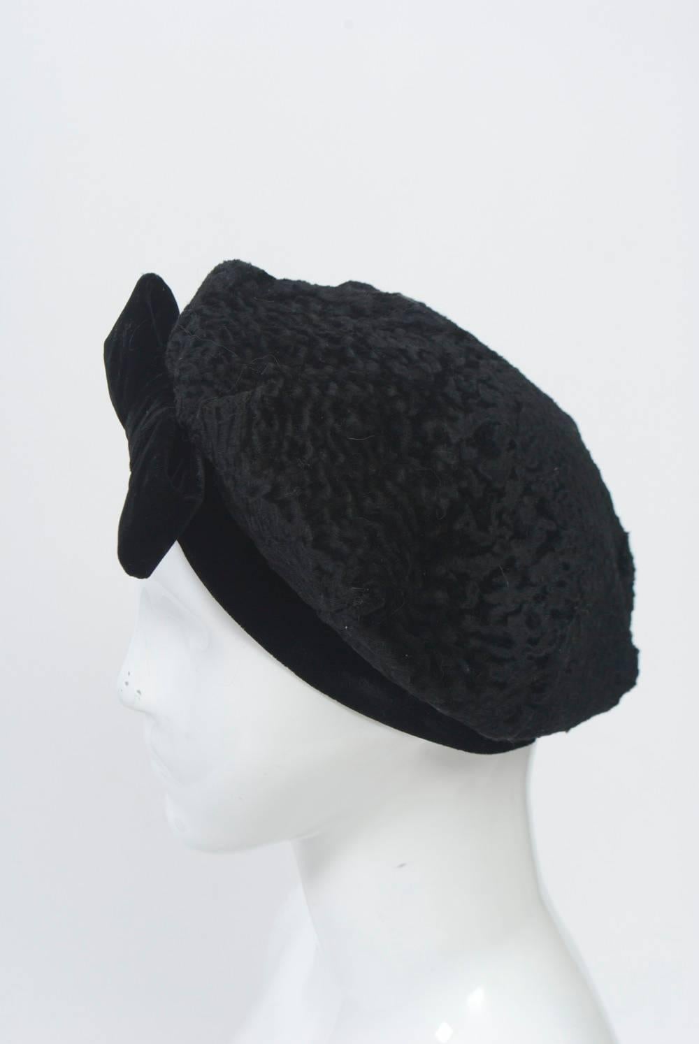 Gray Broadtail Beret For Sale